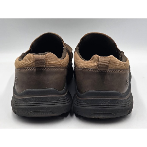 Skechers Expended Seveno Slip On Loafer Relaxed Fit Brown Leather Sz 11 66146 main image 5